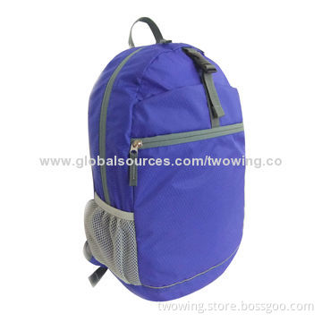 Foldable Rucksack with 210D Lightweight Ripstop Fabric